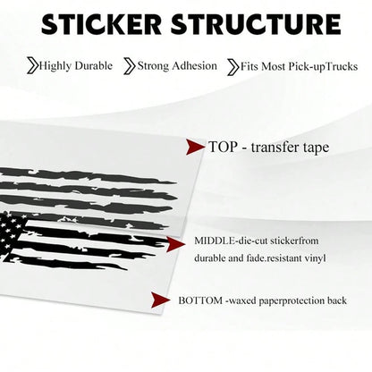 American Flag Stickers,20.47"X11.81"Vintage Stripe Decals American Flag Truck Tailgate Vinyl Decals,Suitable For Car Hoods,SUVs,Windows,Doors,Side Windshields,Car Sticker Decorations Car Sticker Decor