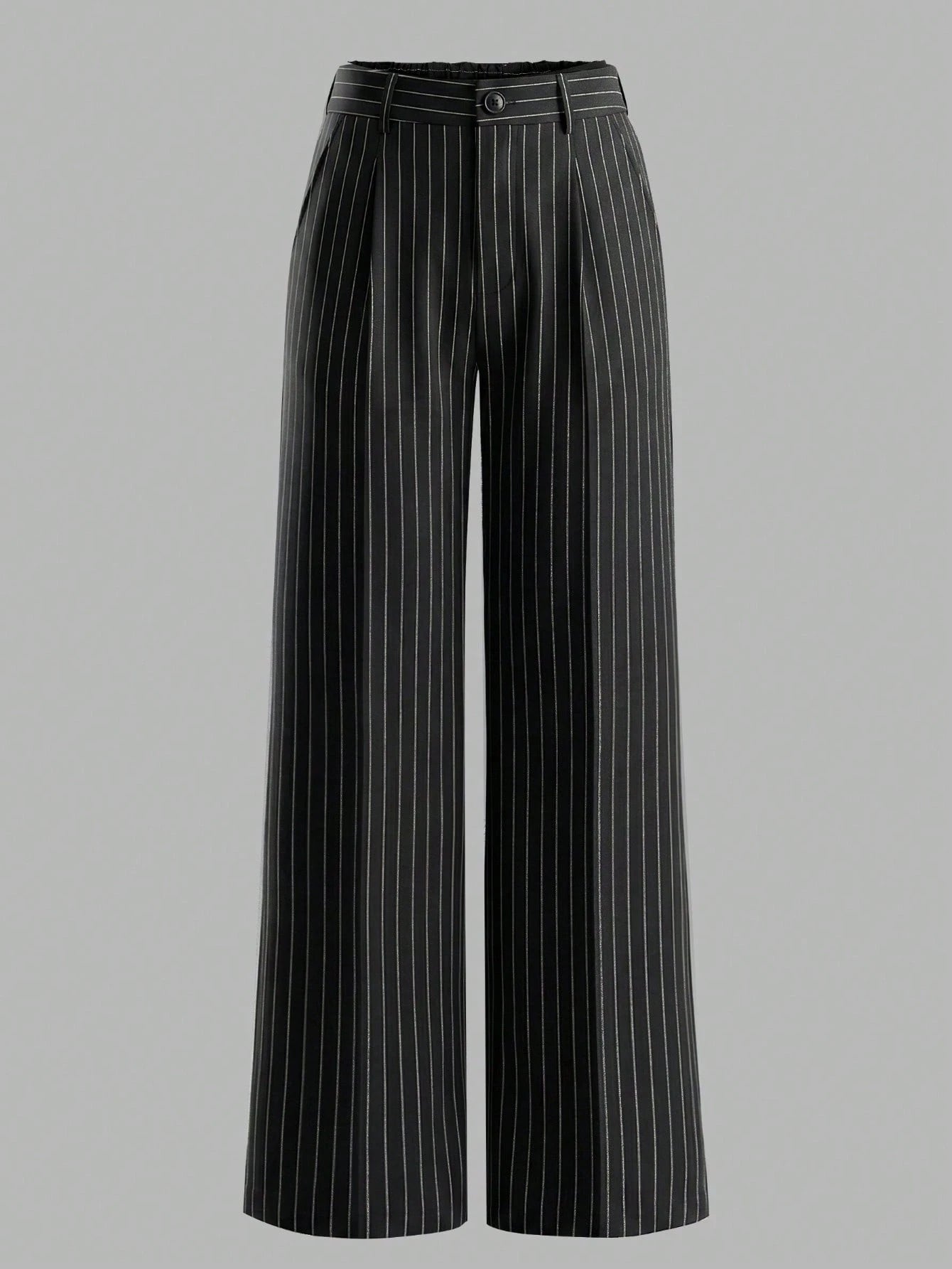 ANCHOSE Women's Casual Elastic Waist Green & White Striped Pants, Suitable For Spring And Summer