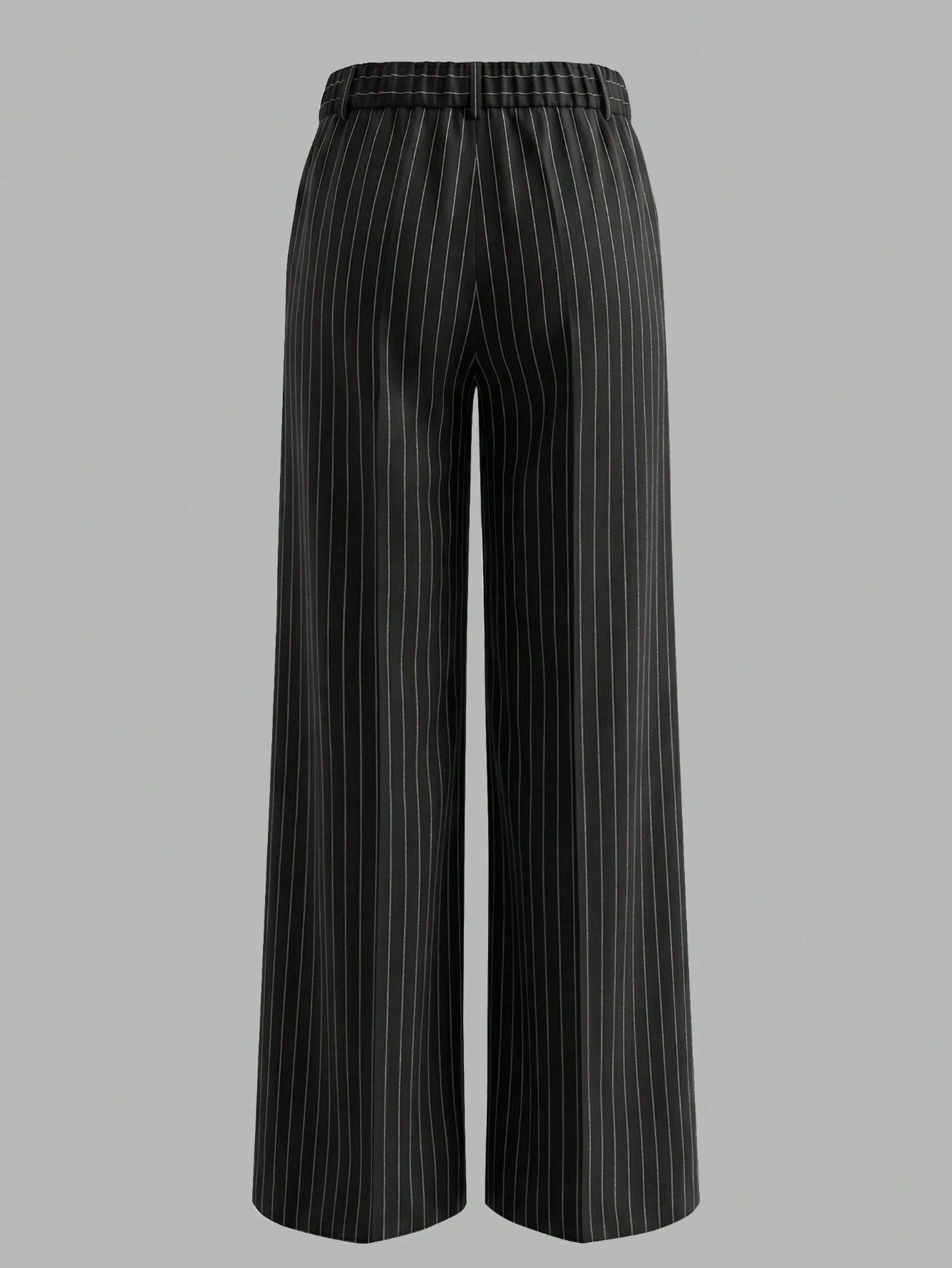 ANCHOSE Women's Casual Elastic Waist Green & White Striped Pants, Suitable For Spring And Summer