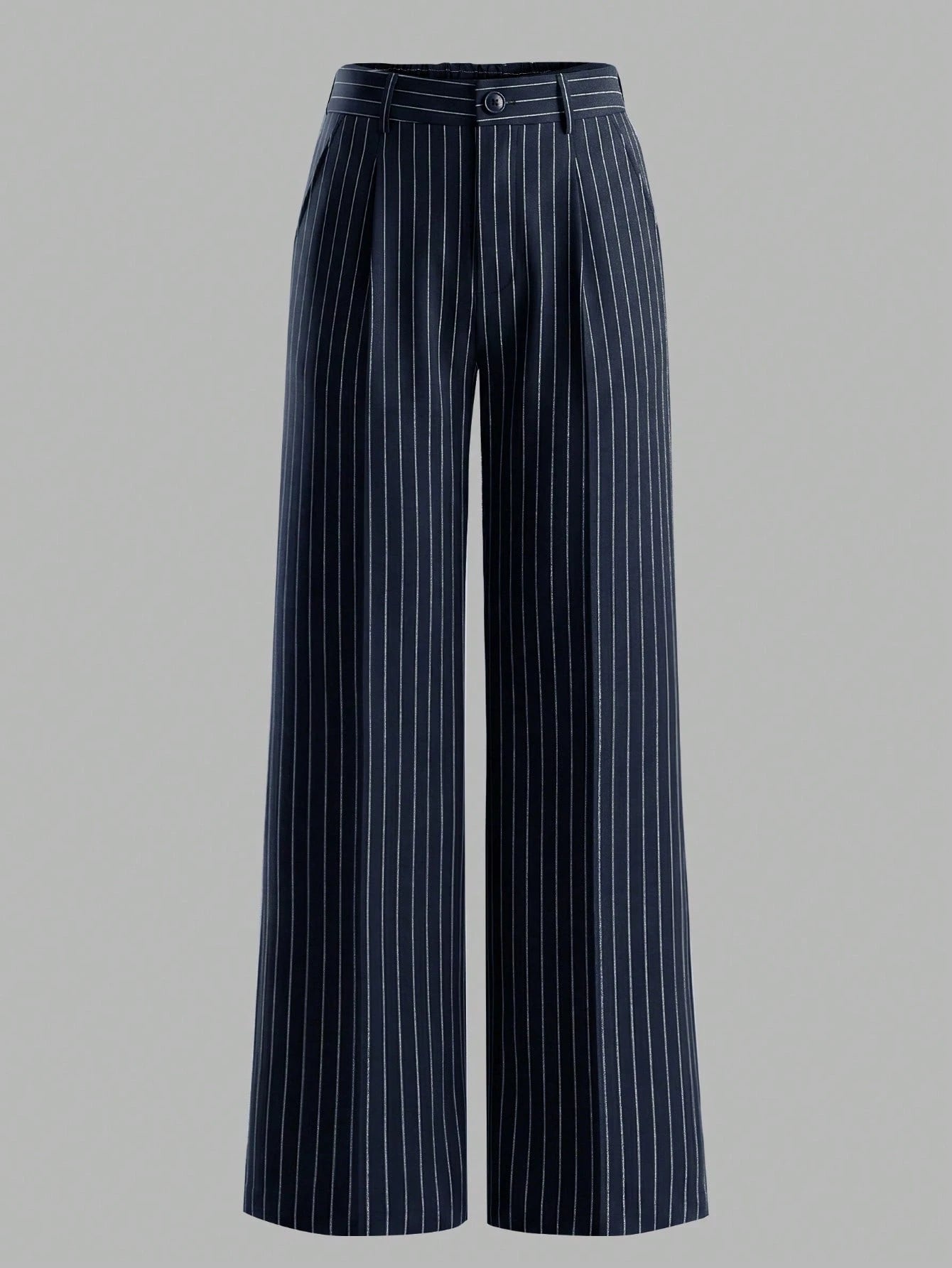 ANCHOSE Women's Casual Elastic Waist Green & White Striped Pants, Suitable For Spring And Summer
