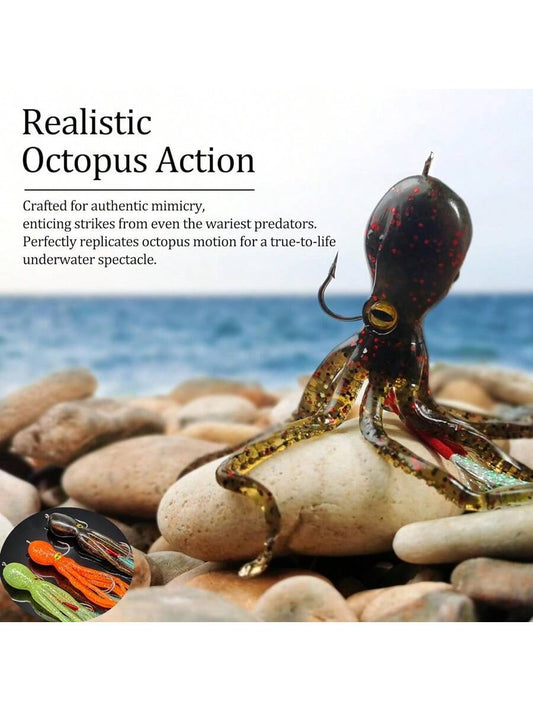 ANFS 1pc Bass Octopus Soft Bait, Heavy Lead Sinkers, Suitable For Trolling Salmon, Bass And Trout