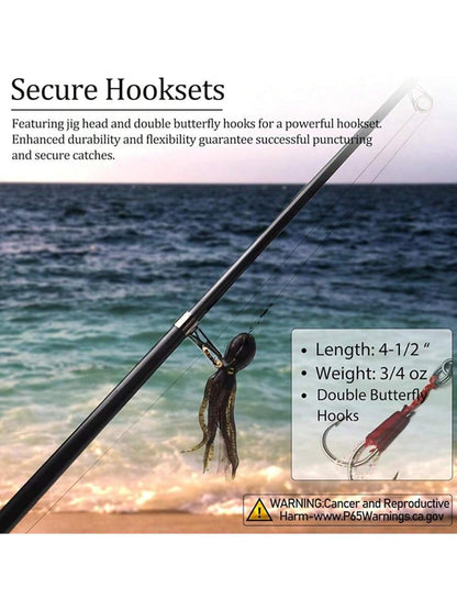 ANFS 1pc Bass Octopus Soft Bait, Heavy Lead Sinkers, Suitable For Trolling Salmon, Bass And Trout