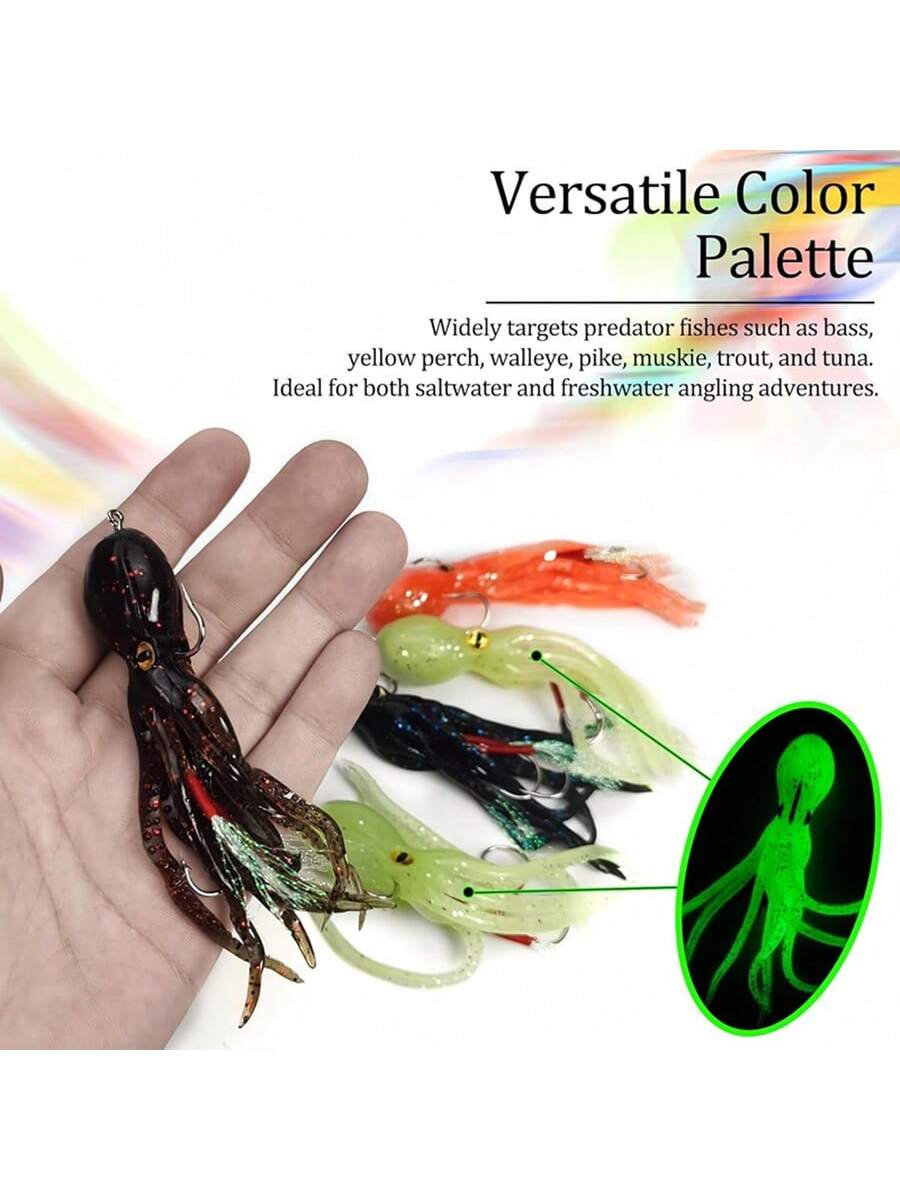 ANFS 1pc Bass Octopus Soft Bait, Heavy Lead Sinkers, Suitable For Trolling Salmon, Bass And Trout