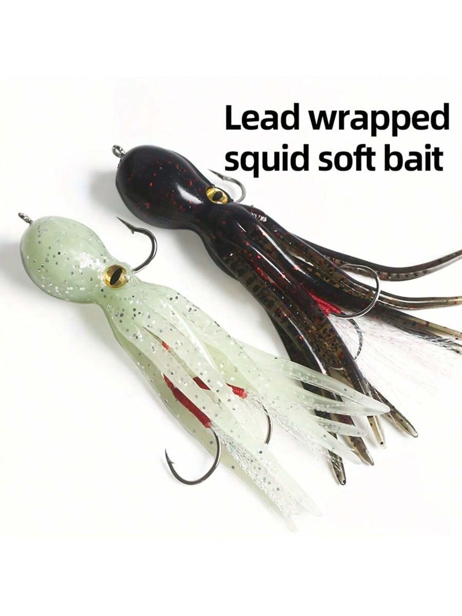 ANFS 1pc Bass Octopus Soft Bait, Heavy Lead Sinkers, Suitable For Trolling Salmon, Bass And Trout
