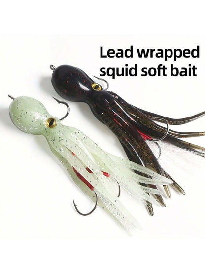 ANFS 1pc Bass Octopus Soft Bait, Heavy Lead Sinkers, Suitable For Trolling Salmon, Bass And Trout