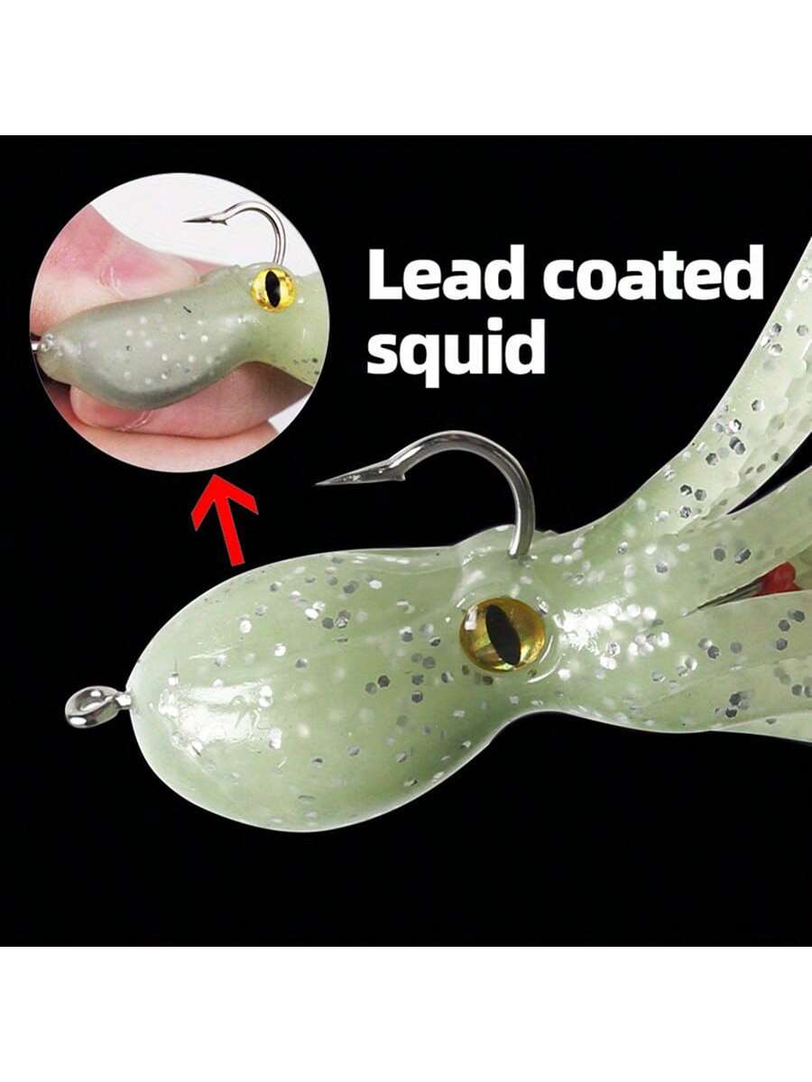 ANFS 1pc Bass Octopus Soft Bait, Heavy Lead Sinkers, Suitable For Trolling Salmon, Bass And Trout