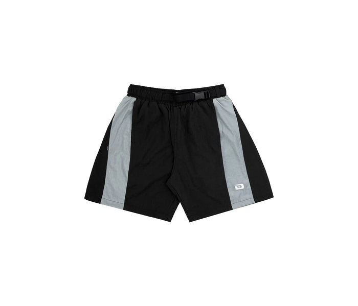 Angled Nylon Shorts In Black - Four Street
