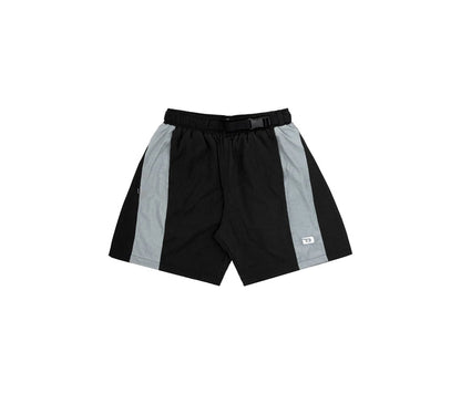 Angled Nylon Shorts In Black - Four Street
