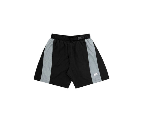 Angled Nylon Shorts In Black - Four Street