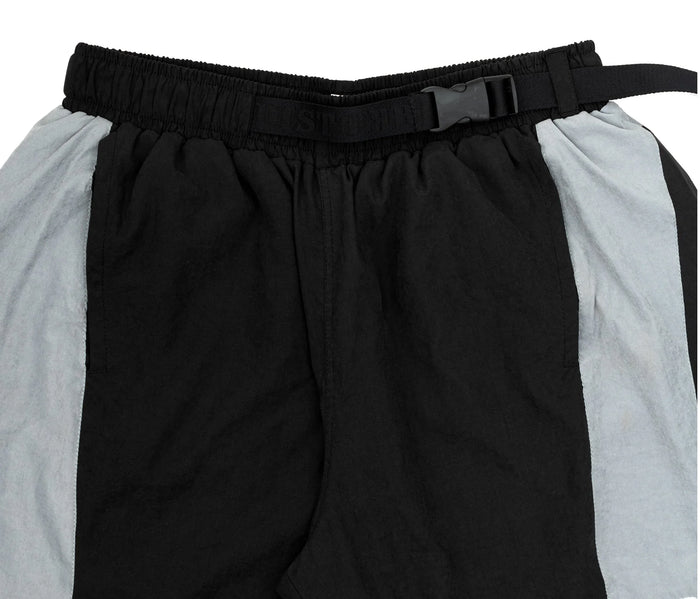 Angled Nylon Shorts In Black - Four Street