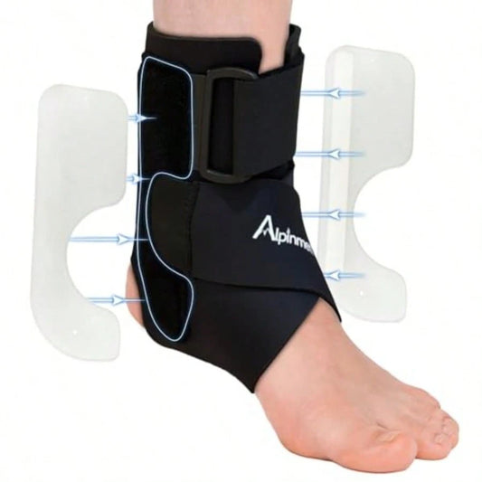 Ankle Brace For Men And Women, Compression Ankle Support Brace With Dual-Sided Plastic Stabilizers, Adjustable X-Strap And Open Heel For Sprain Recovery, Foot Discomfort, Sports And Daily Use 1 Pack