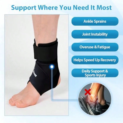 Ankle Brace For Men And Women, Compression Ankle Support Brace With Dual-Sided Plastic Stabilizers, Adjustable X-Strap And Open Heel For Sprain Recovery, Foot Discomfort, Sports And Daily Use 1 Pack