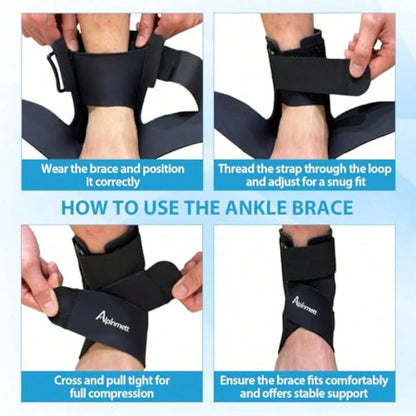 Ankle Brace For Men And Women, Compression Ankle Support Brace With Dual-Sided Plastic Stabilizers, Adjustable X-Strap And Open Heel For Sprain Recovery, Foot Discomfort, Sports And Daily Use 1 Pack