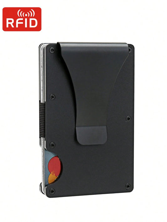 Anti Rfid Credit Card Holder Men Wallet High Quality Slim Thin Metal Bank Cardholder Case Money Clip Black Mini Card Wallet Gift For Men,Father's Day