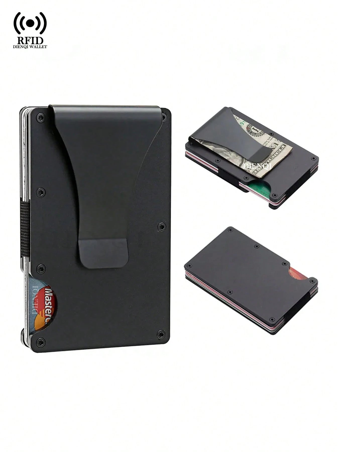 Anti Rfid Credit Card Holder Men Wallet High Quality Slim Thin Metal Bank Cardholder Case Money Clip Black Mini Card Wallet Gift For Men,Father's Day