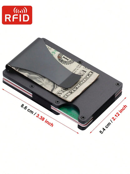 Anti Rfid Credit Card Holder Men Wallet High Quality Slim Thin Metal Bank Cardholder Case Money Clip Black Mini Card Wallet Gift For Men,Father's Day