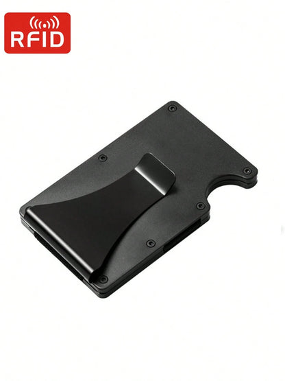 Anti Rfid Credit Card Holder Men Wallet High Quality Slim Thin Metal Bank Cardholder Case Money Clip Black Mini Card Wallet Gift For Men,Father's Day