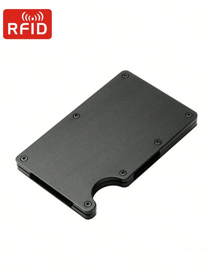 Anti Rfid Credit Card Holder Men Wallet High Quality Slim Thin Metal Bank Cardholder Case Money Clip Black Mini Card Wallet Gift For Men,Father's Day