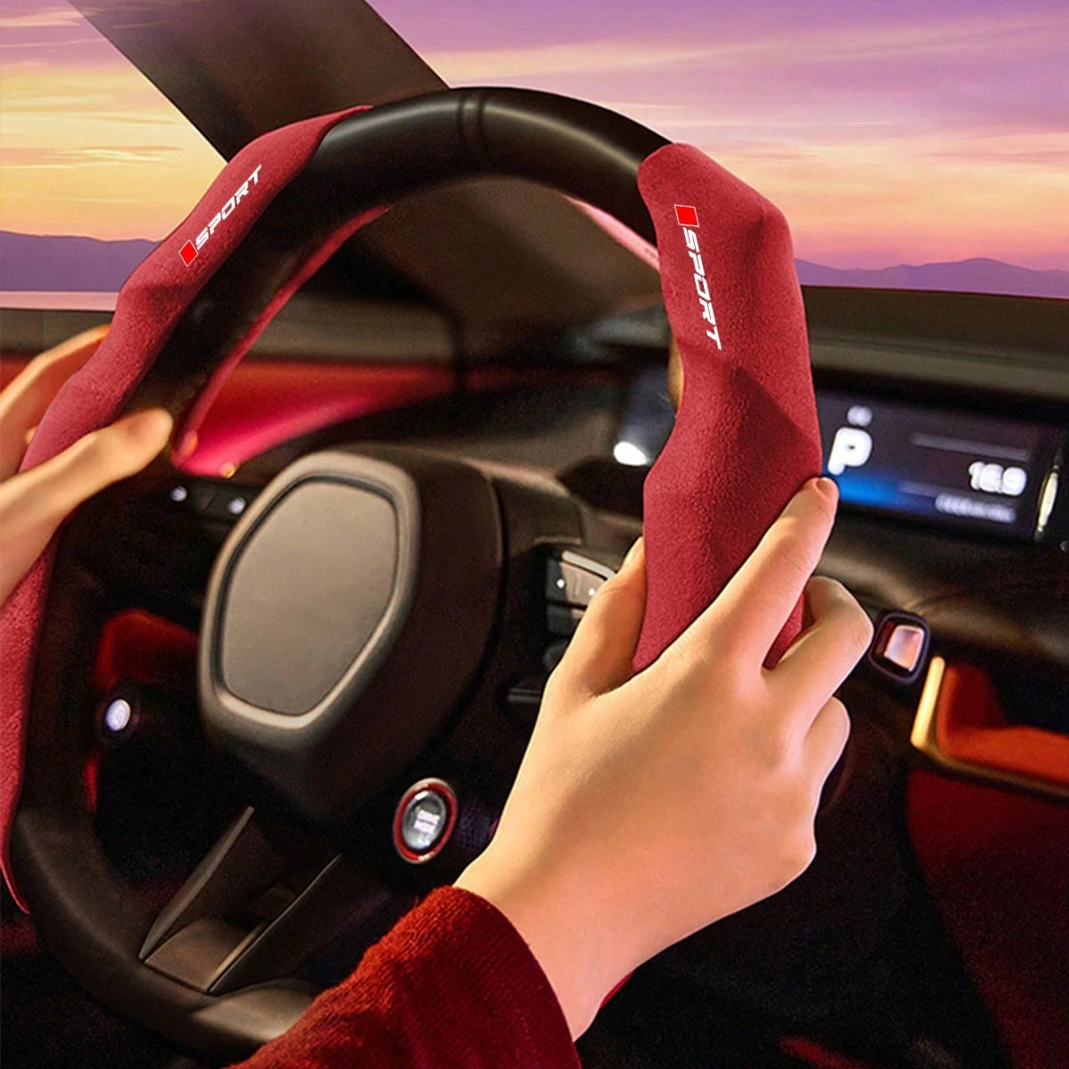 Anti-Slip Elastic Breathable Car Steering Wheel Protector Cover Stylish Auto Interior Decor