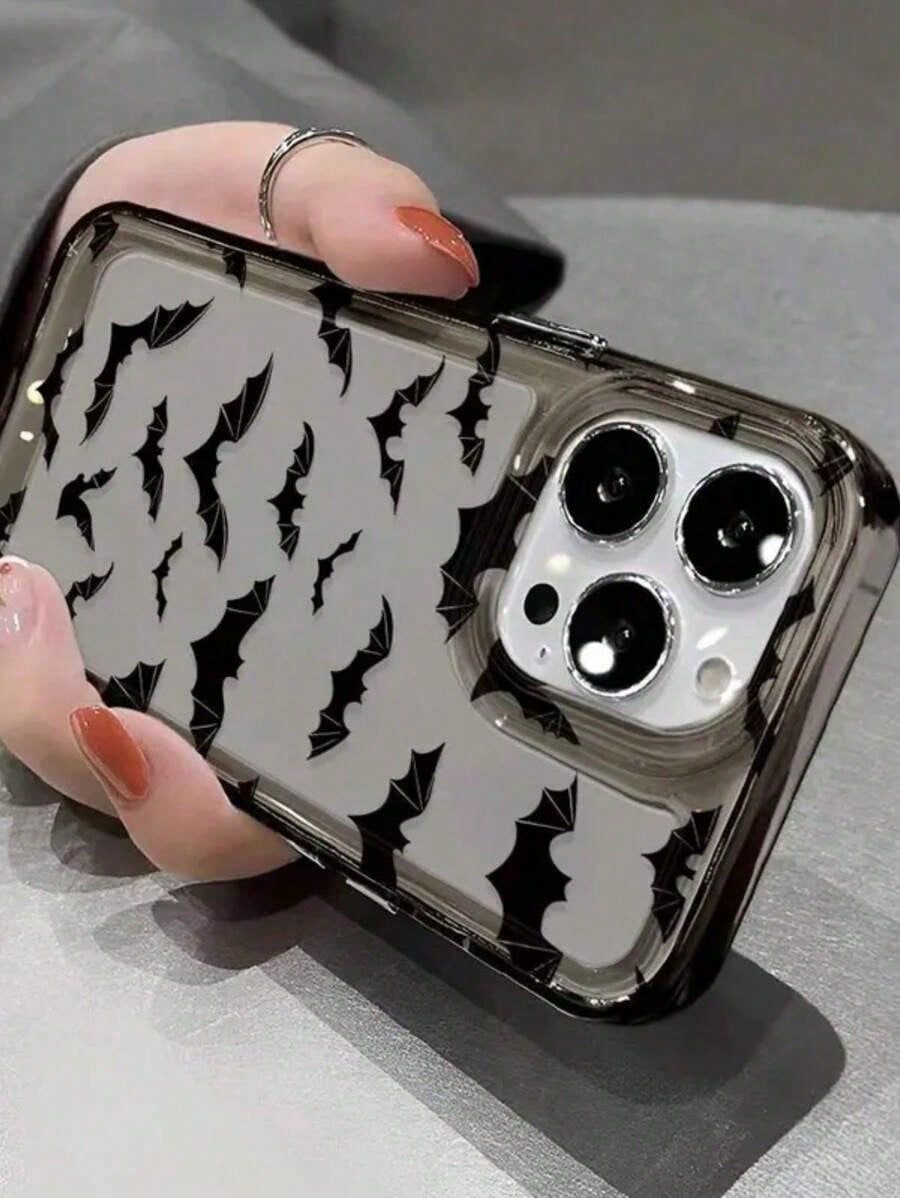 Apple Halloween 1pc Black Bat Pattern Anti-Drop Shockproof Phone Case Compatible With Iphone 11/12/13/14/15Pro/15Plus/15Pro Max Waterproof Scratch Resistant