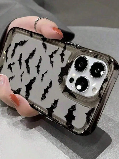Apple Halloween 1pc Black Bat Pattern Anti-Drop Shockproof Phone Case Compatible With Iphone 11/12/13/14/15Pro/15Plus/15Pro Max Waterproof Scratch Resistant