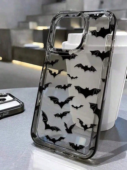 Apple Halloween 1pc Black Bat Pattern Anti-Drop Shockproof Phone Case Compatible With Iphone 11/12/13/14/15Pro/15Plus/15Pro Max Waterproof Scratch Resistant