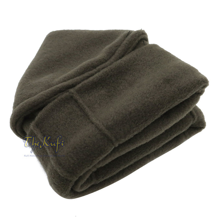 Army Green Afghani Pakol Stretchable Faux Wool Soft Mujahidin Kufi Hat