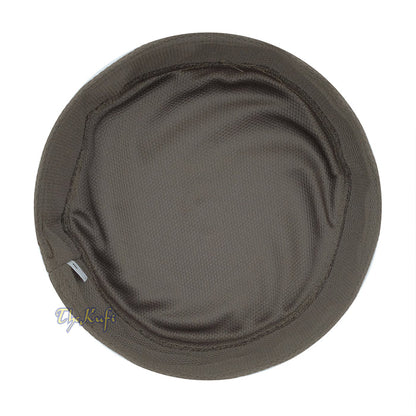 Army Green with Gray Madun Vented Top Pliable Two-Color Round Kufi Hat