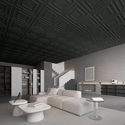 Art3d 12 Pack 24"X24" PVC Lightweight Drop Ceiling Tile, 2x2 Ft Water-Resistant Ceiling Panels To Prevent Breakage