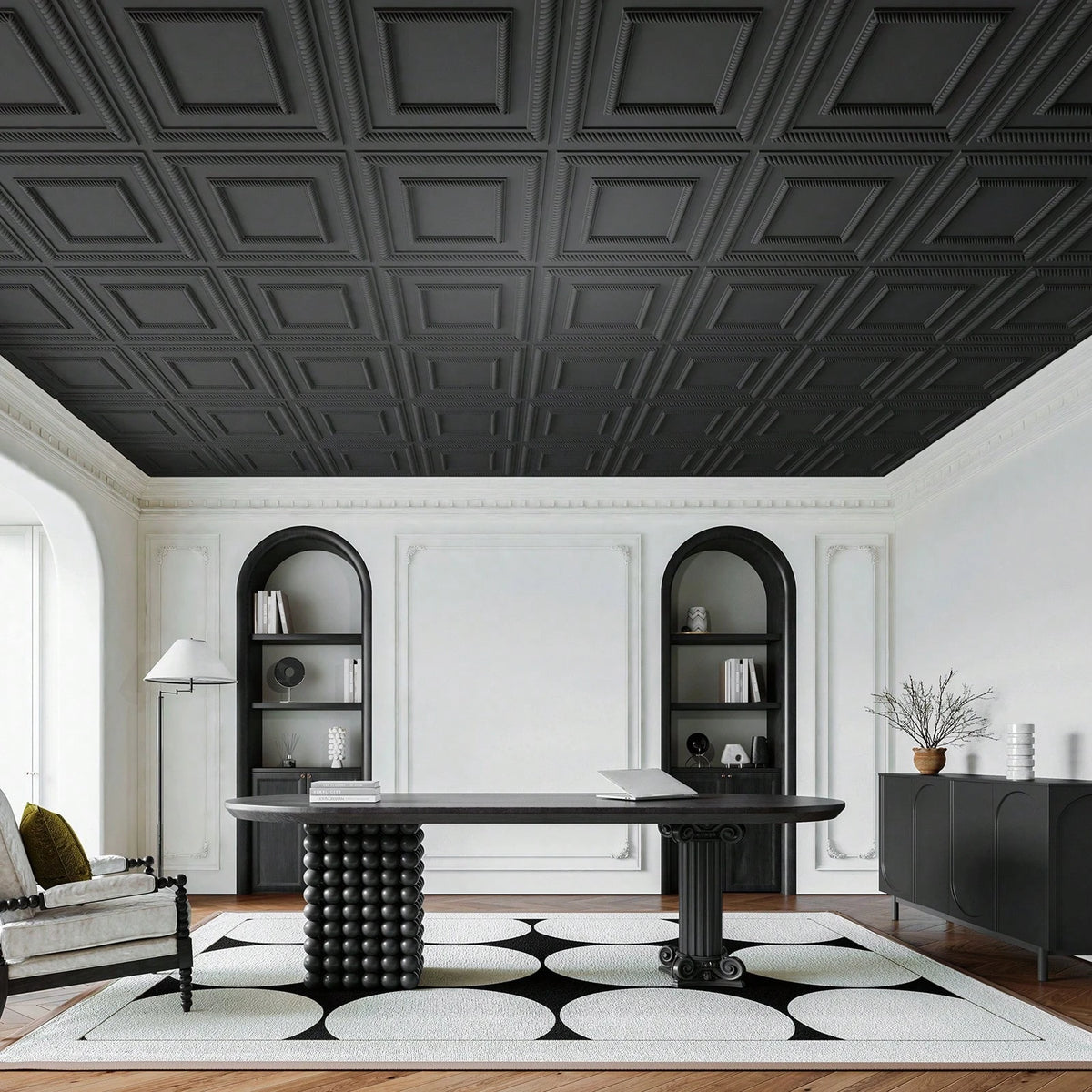 Art3d 12 Pack 24"X24" PVC Lightweight Drop Ceiling Tile, 2x2 Ft Water-Resistant Ceiling Panels To Prevent Breakage