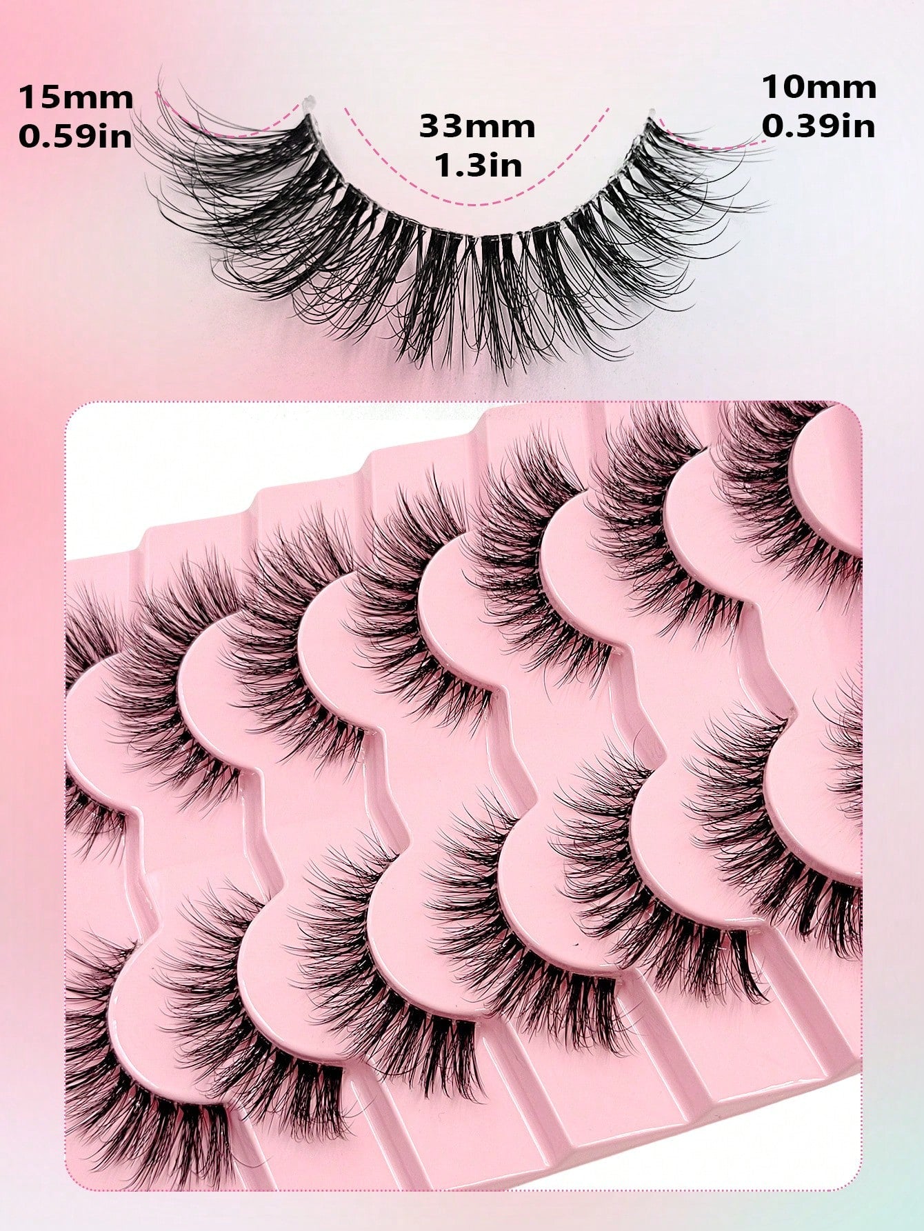 Asiteo 7 Pairs Luxury Fluffy False Eyelashes- Thick & Long, 3D Lashes, Reusable, Soft & Lightweight, Mink-Like Lash Strips For Alluring Eye Makeup