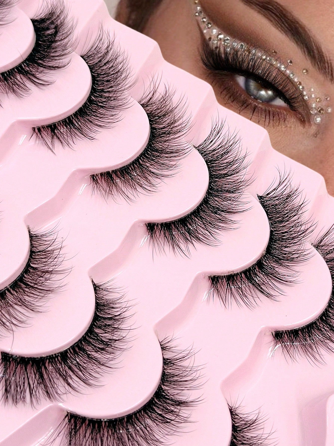 Asiteo 7 Pairs Luxury Fluffy False Eyelashes- Thick & Long, 3D Lashes, Reusable, Soft & Lightweight, Mink-Like Lash Strips For Alluring Eye Makeup