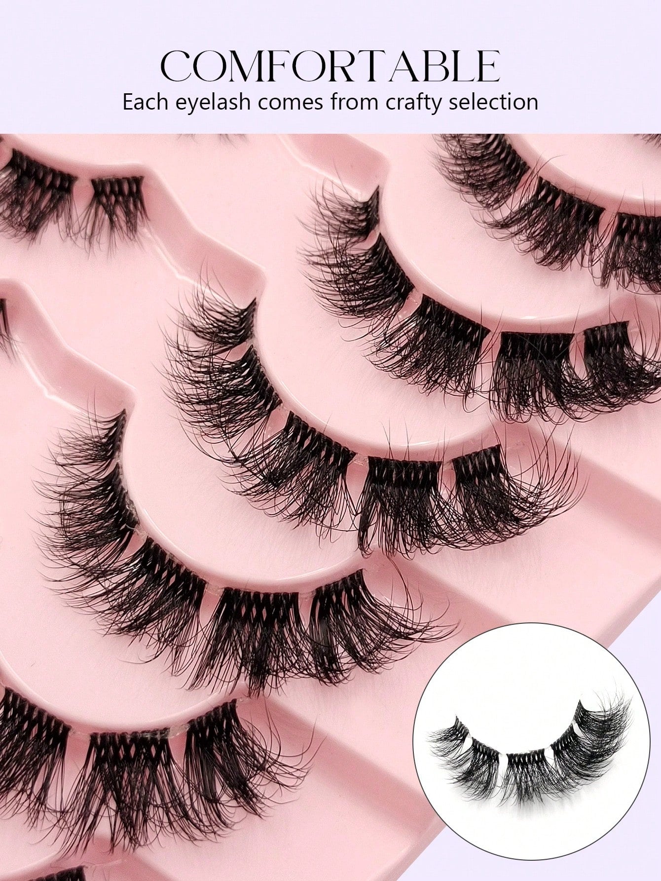 Asiteo 9 Pairs Cat Eye False Eyelashes, Fluffy Messy Natural Long Transparent Band Fake Lashes, Flared Ends To Elongate Eyes, Faux Mink Lashes, Makeup False Eyelashes