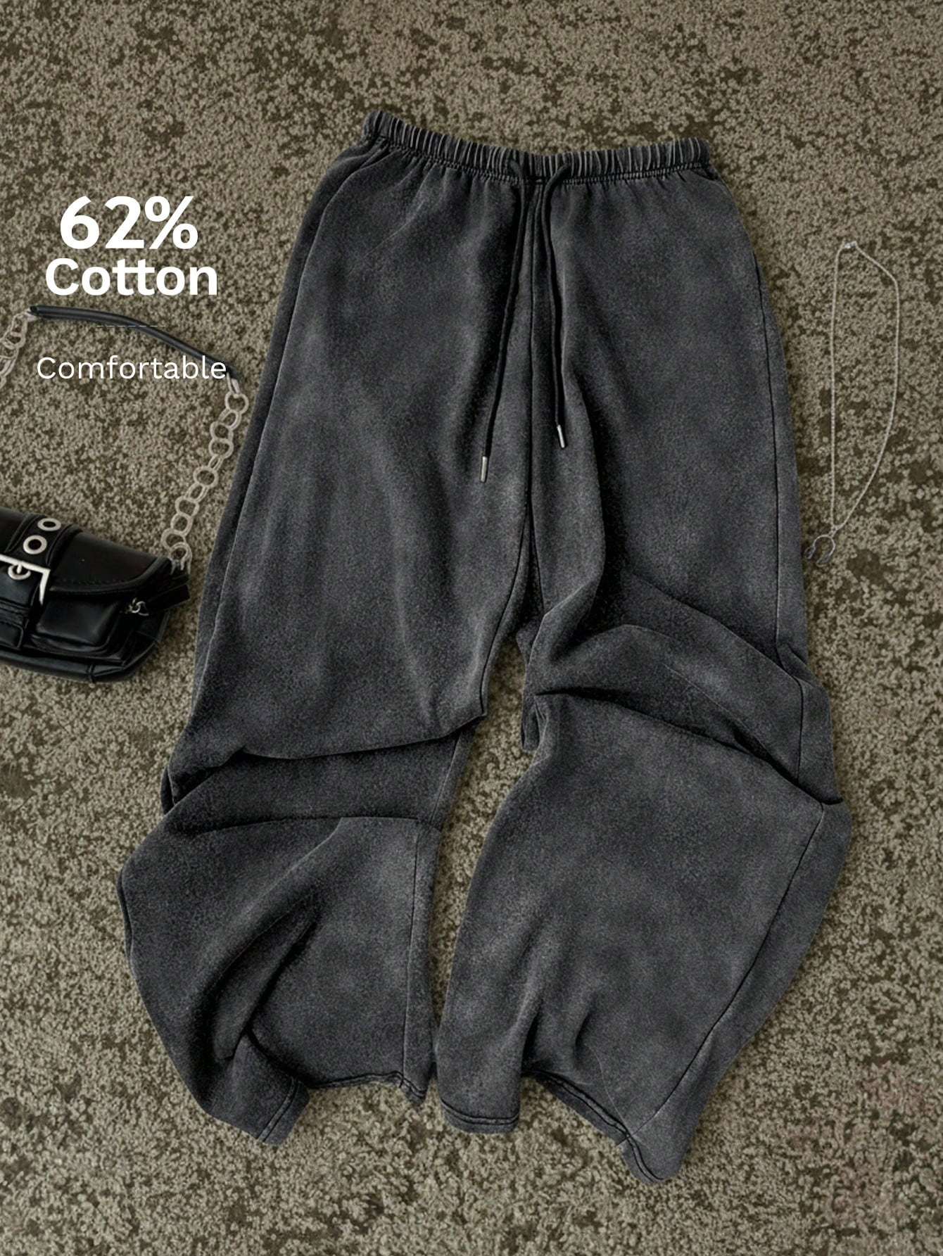 Attitoon Women's Casual Minimalist Sports Streetwear Versatile Party Airport Y2K Pants, Distressed Branch And Leaf Print Pattern Going Out Pants, Summer, Punk Style