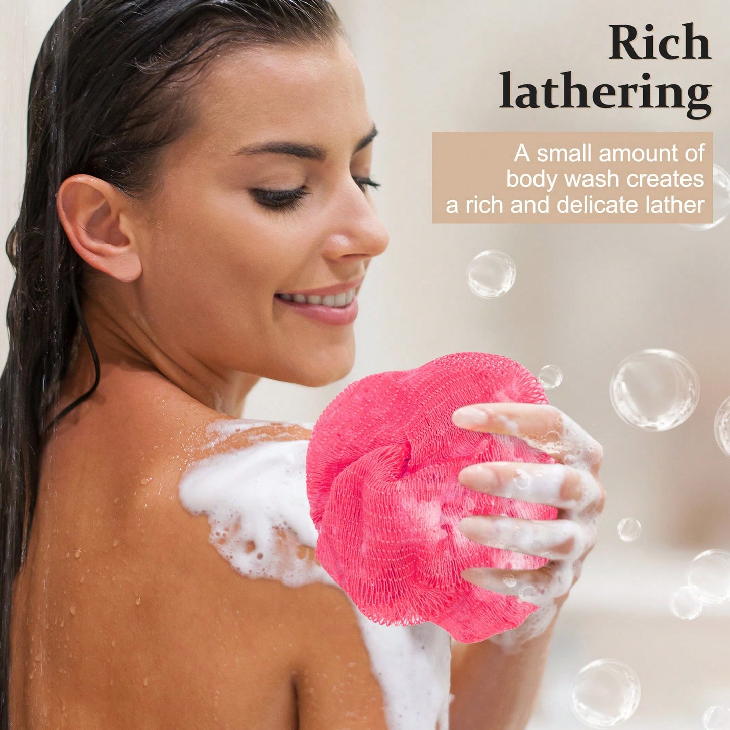 Authentic African Mesh Sponge With Knot, Durable Nylon Body Brush, Unisex Bathing Accessory, Body Scrub Exfoliating Bath Sponge, Removes Dead Skin, Long Flat Design Suitable For Back, Feet And Scalp