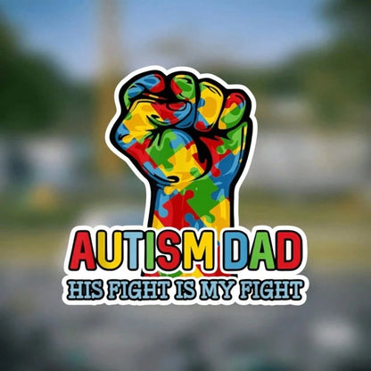 Autism Dad Awareness Vinyl Decal- Matte Finish, Irregular Shape, Self-Adhesive For Glass & Metal Surfaces, Perfect For Car Exterior Accessories