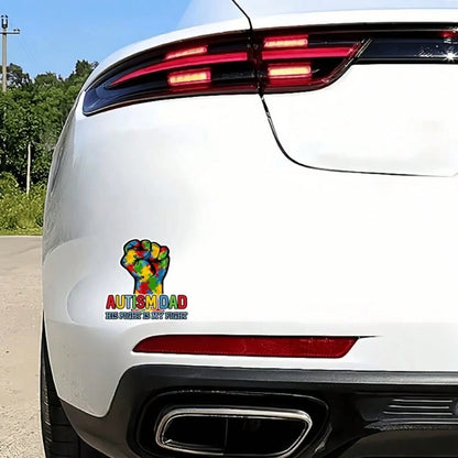 Autism Dad Awareness Vinyl Decal- Matte Finish, Irregular Shape, Self-Adhesive For Glass & Metal Surfaces, Perfect For Car Exterior Accessories