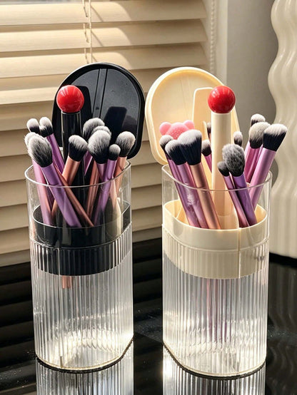 Automatic Makeup Brush Storage Box, Makeup Display Box, Dust-Proof Makeup Brush Storage Box, Transparent Makeup Storage Box, For Storing Eyeshadow, Lipstick And Makeup Brushes.