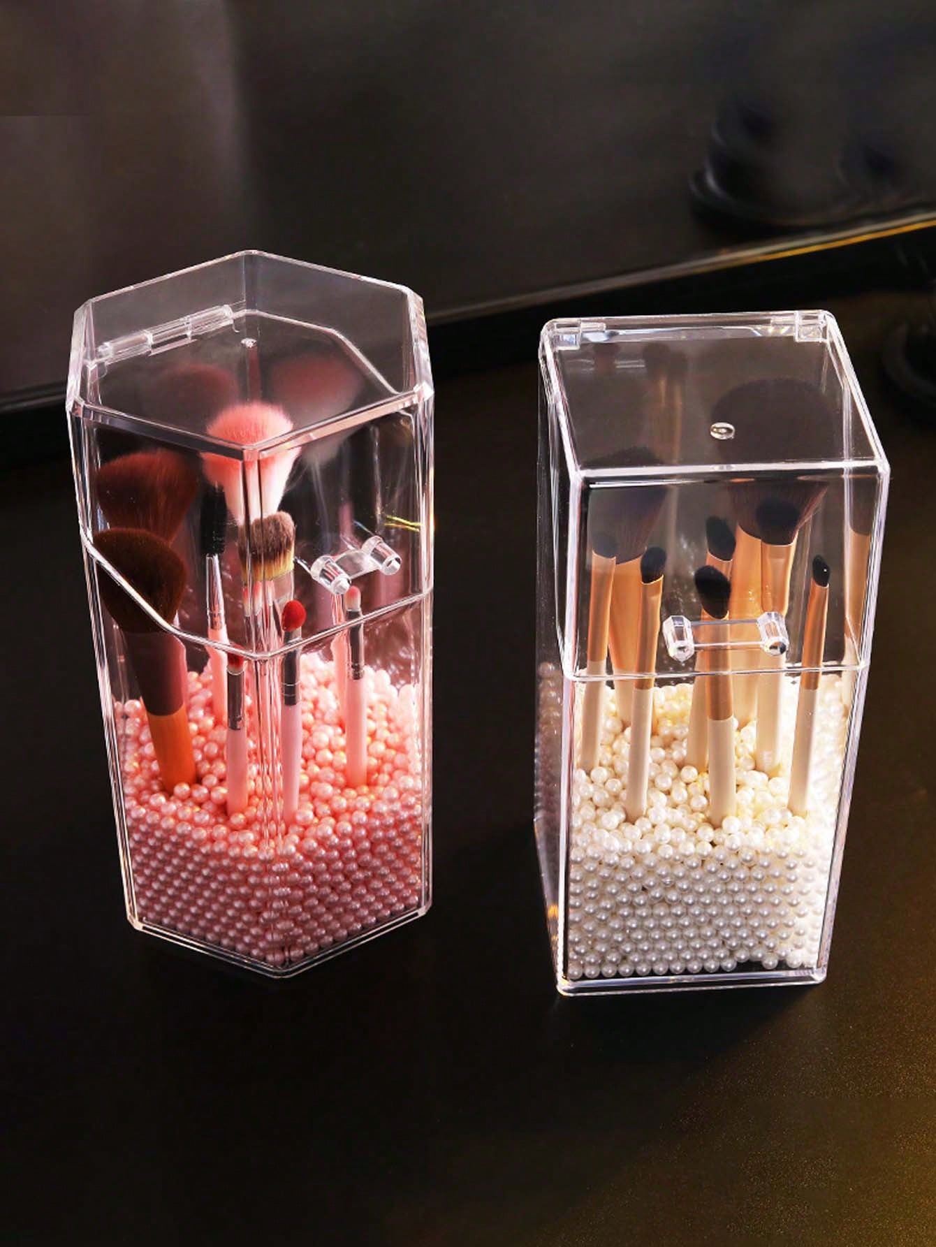 Automatic Makeup Brush Storage Box, Makeup Display Box, Dust-Proof Makeup Brush Storage Box, Transparent Makeup Storage Box, For Storing Eyeshadow, Lipstick And Makeup Brushes.