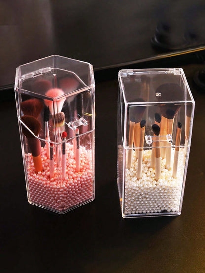 Automatic Makeup Brush Storage Box, Makeup Display Box, Dust-Proof Makeup Brush Storage Box, Transparent Makeup Storage Box, For Storing Eyeshadow, Lipstick And Makeup Brushes.