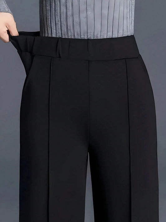Autumn/Winter Relaxed High Waist Casual Straight Leg Trousers, Versatile Minimalist Style Suitable For Work And Daily Wear Black Summer, Quiet Luxury