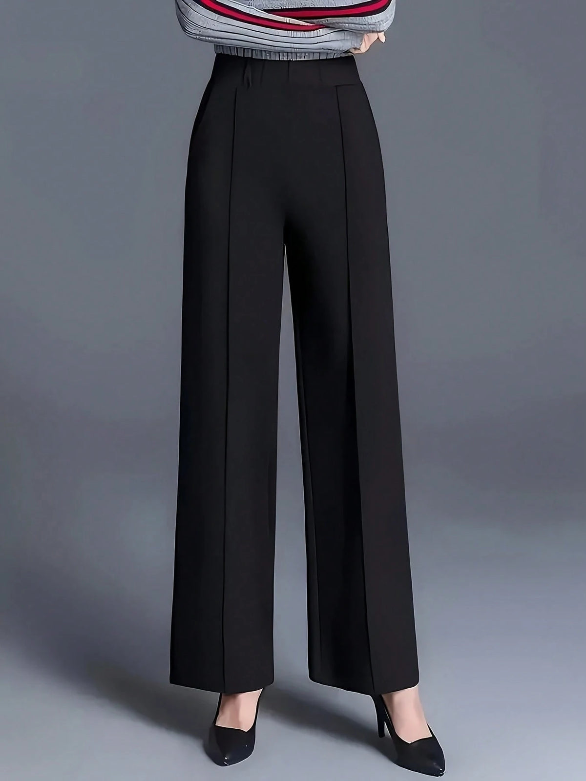 Autumn/Winter Relaxed High Waist Casual Straight Leg Trousers, Versatile Minimalist Style Suitable For Work And Daily Wear Black Summer, Quiet Luxury