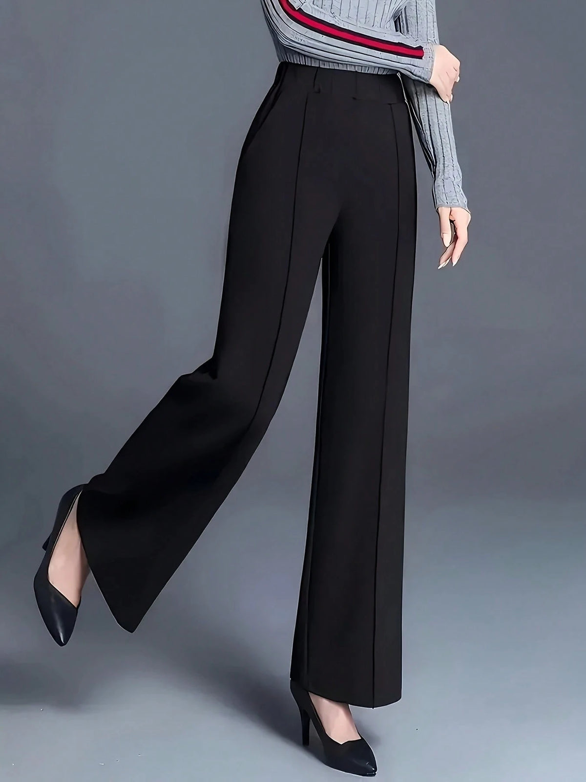 Autumn/Winter Relaxed High Waist Casual Straight Leg Trousers, Versatile Minimalist Style Suitable For Work And Daily Wear Black Summer, Quiet Luxury