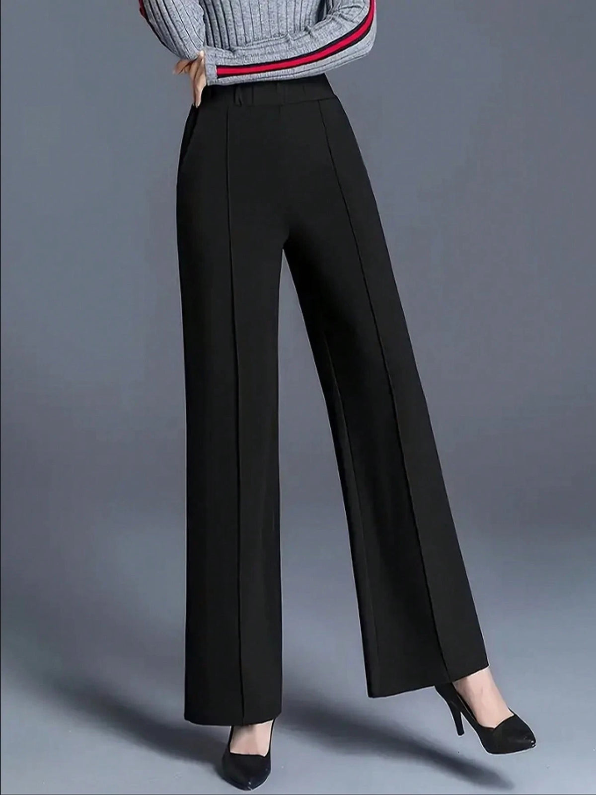 Autumn/Winter Relaxed High Waist Casual Straight Leg Trousers, Versatile Minimalist Style Suitable For Work And Daily Wear Black Summer, Quiet Luxury