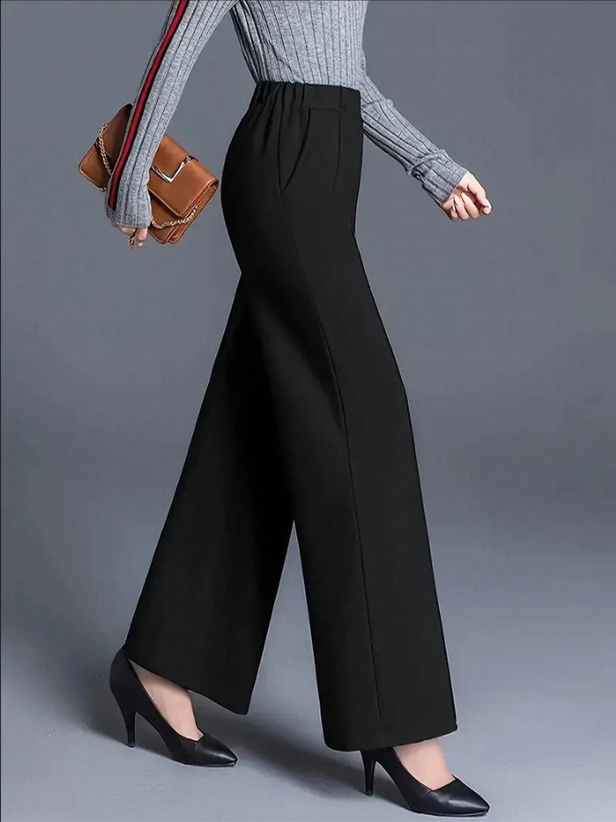 Autumn/Winter Relaxed High Waist Casual Straight Leg Trousers, Versatile Minimalist Style Suitable For Work And Daily Wear Black Summer, Quiet Luxury
