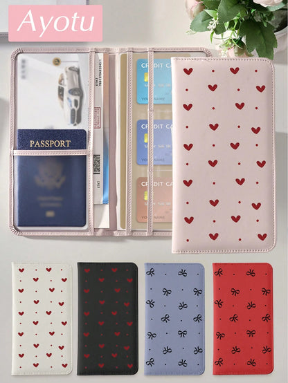 Ayotu Heart & Bow Pattern Car Registration And Insurance Holder- Vehicle Glove Box Organizer, Car And Truck Accessory Box, Suitable For Storing Important Documents, Driver's Licenses, Passports, Card