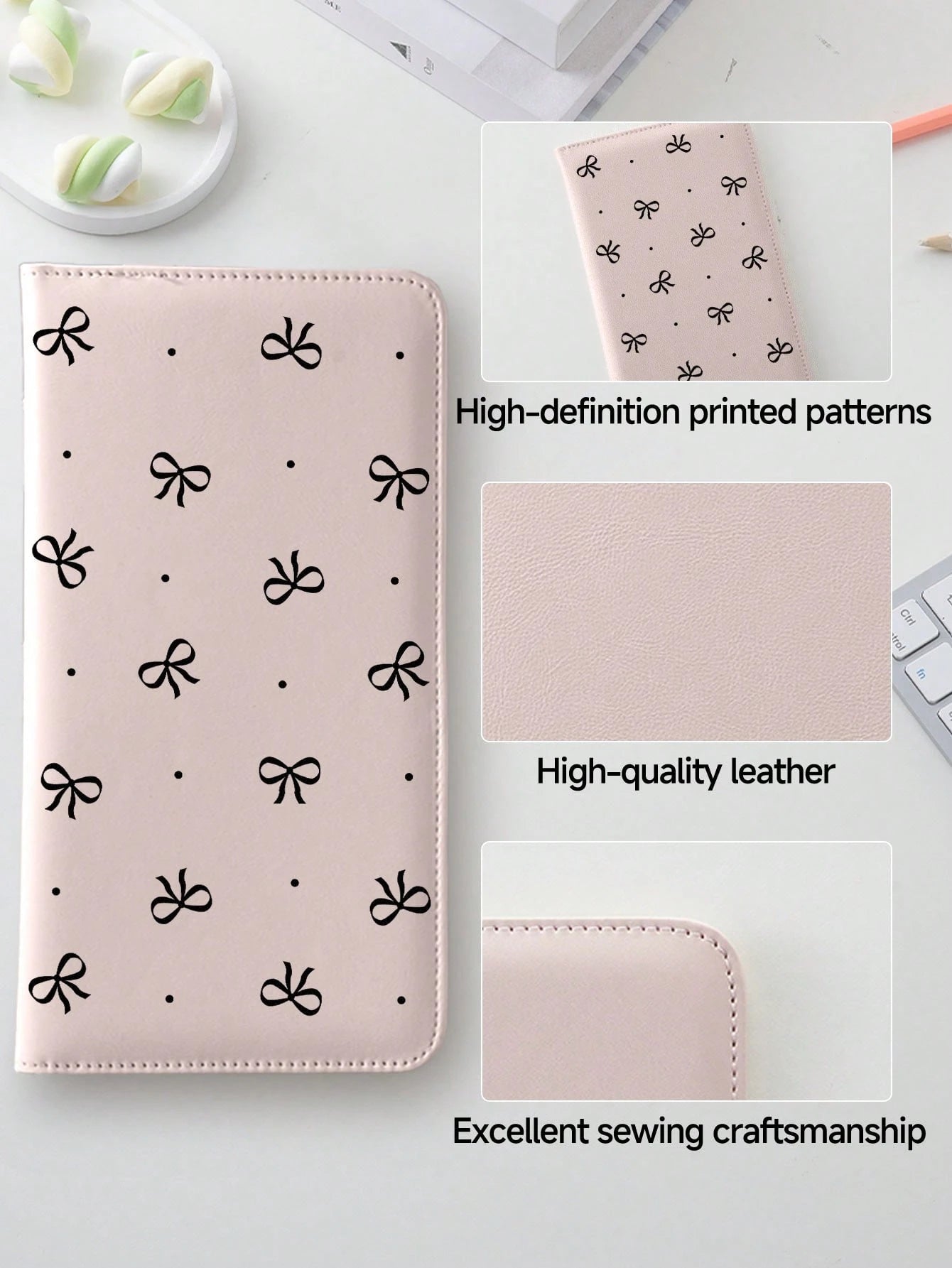 Ayotu Heart & Bow Pattern Car Registration And Insurance Holder- Vehicle Glove Box Organizer, Car And Truck Accessory Box, Suitable For Storing Important Documents, Driver's Licenses, Passports, Card