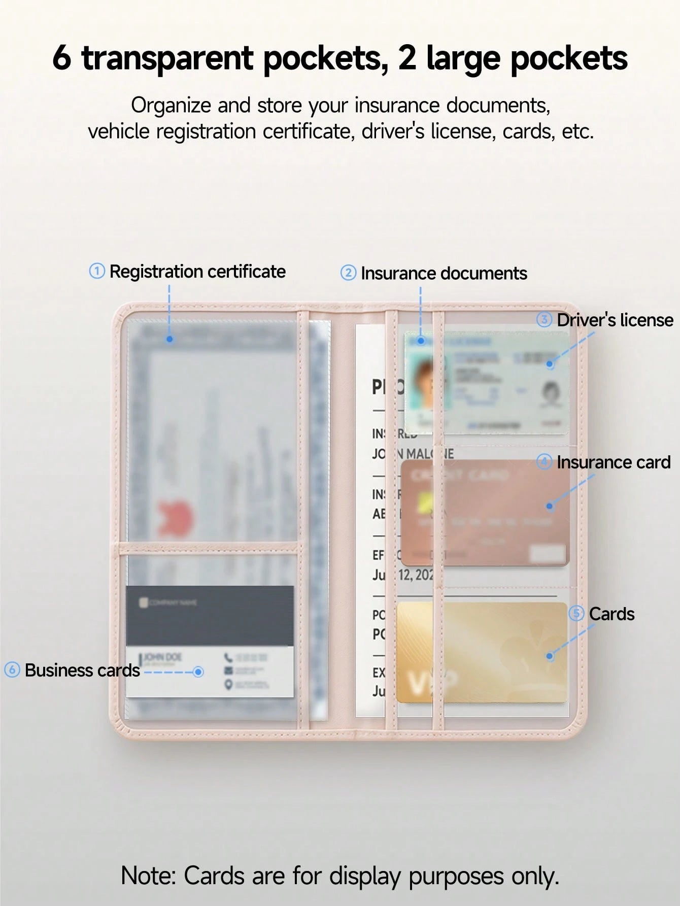Ayotu Heart & Bow Pattern Car Registration And Insurance Holder- Vehicle Glove Box Organizer, Car And Truck Accessory Box, Suitable For Storing Important Documents, Driver's Licenses, Passports, Card