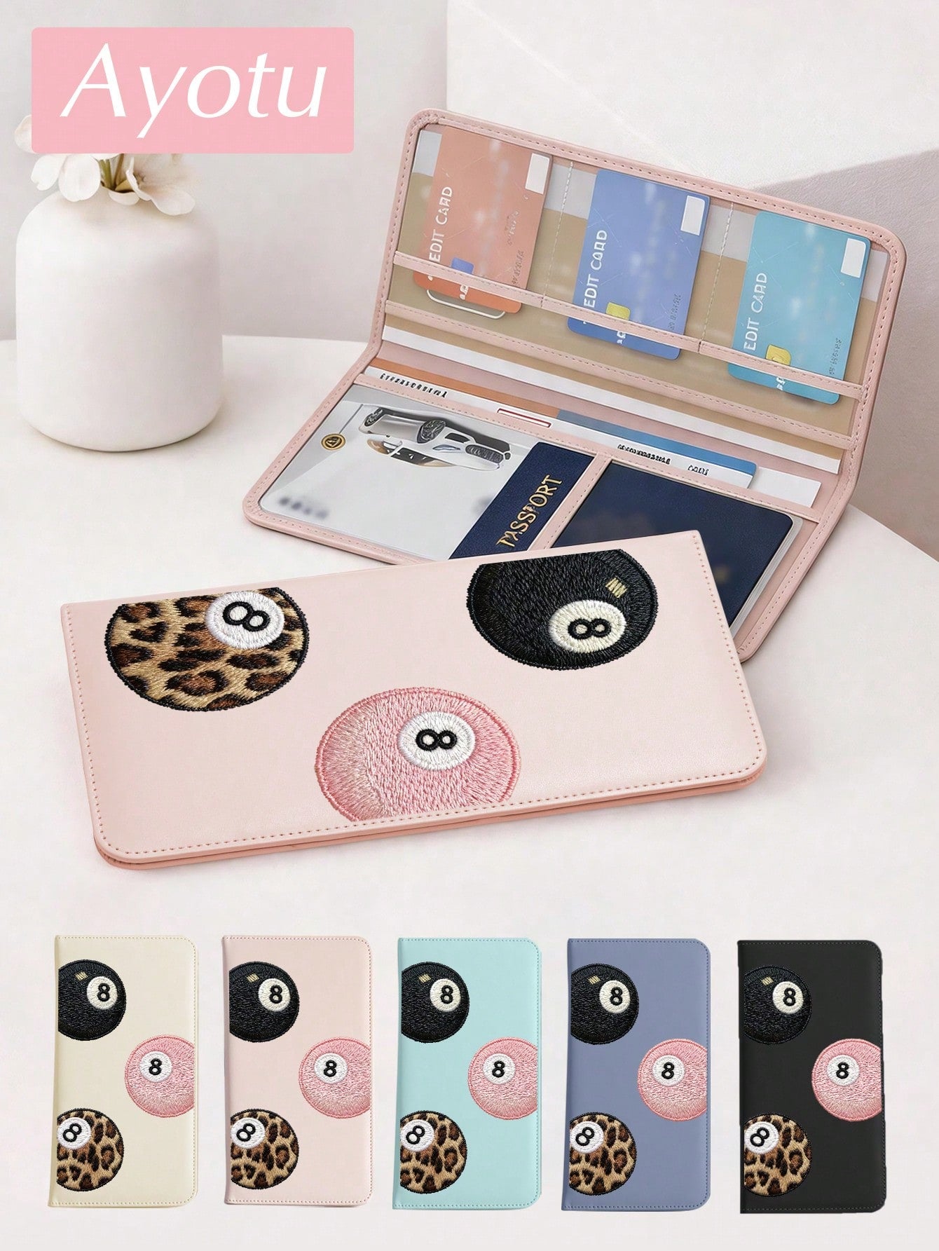 Ayotu Lucky Pool 8 Car Registration And Insurance Document Organizer- Vehicle Glove Box Organizer, Car And Truck Accessories Box, Suitable For Storing Important Documents, Driver's License, Passport