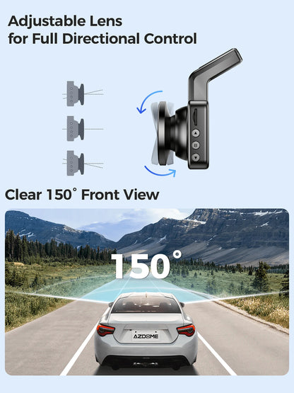 AZDOME 3 Inch WiFi Dash Cam, Full HD 1080P Car Driving Recorder, Smart Dash Camera With Driving Assistant ADAS, Gravity Sensor, Loop Recording, Night Vision, Parking Monitor